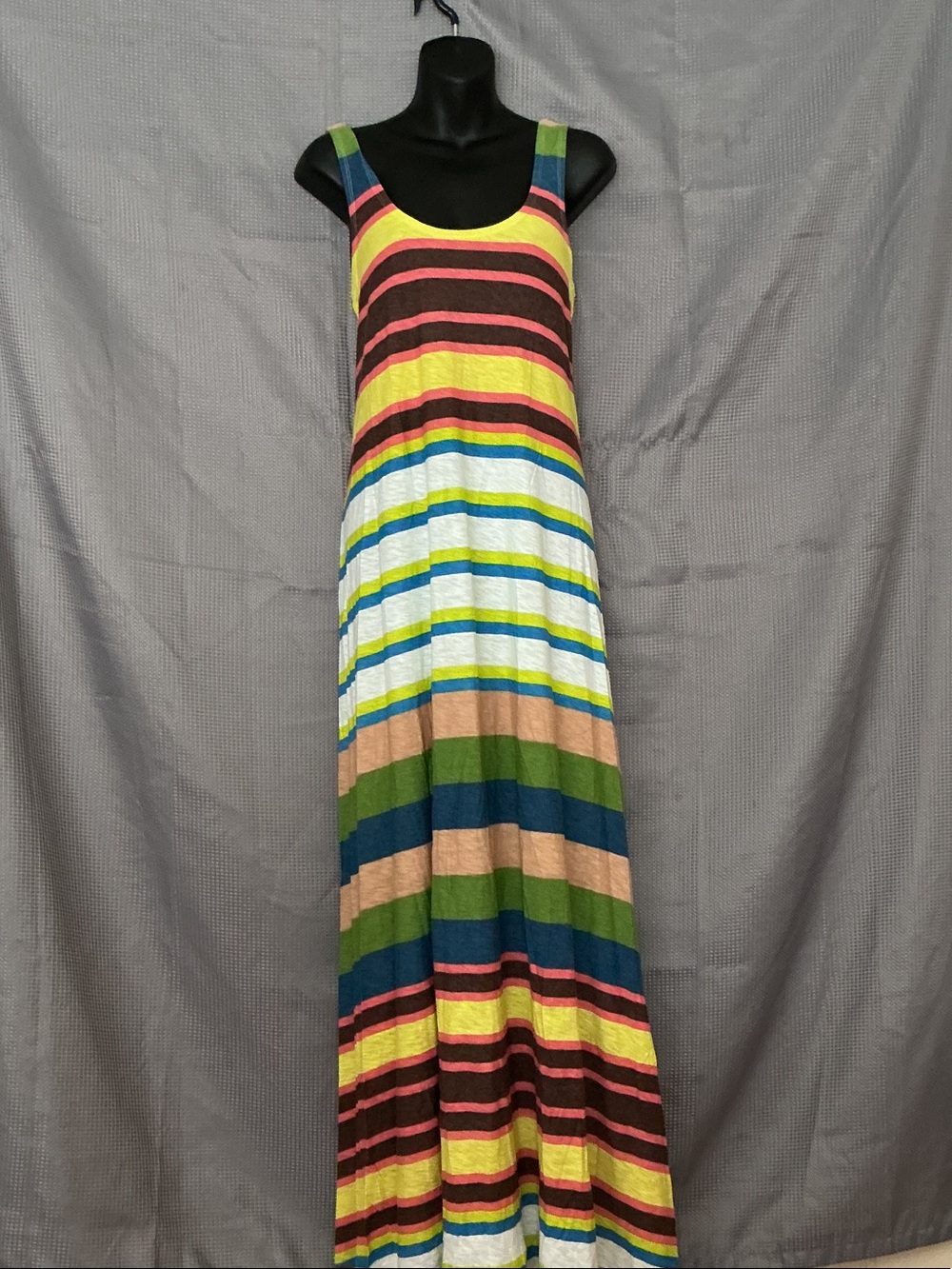 Tracy Reese Multicolor Striped Sleeveless Maxi Dress